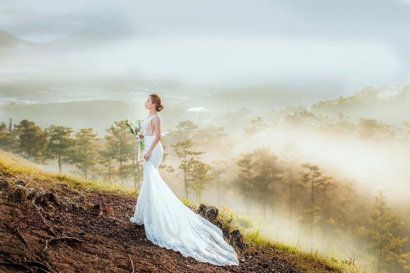 Tea-Length Bridal Dress with Sequins